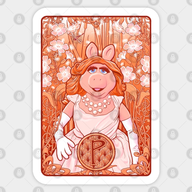 La Miss Piggy (with Dandelions) Sticker by victorcalahan